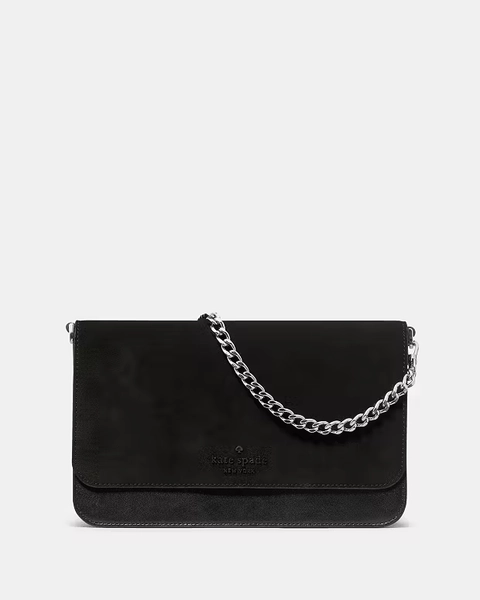 Black Suede Madison Willow Medium Convertible Crossbody