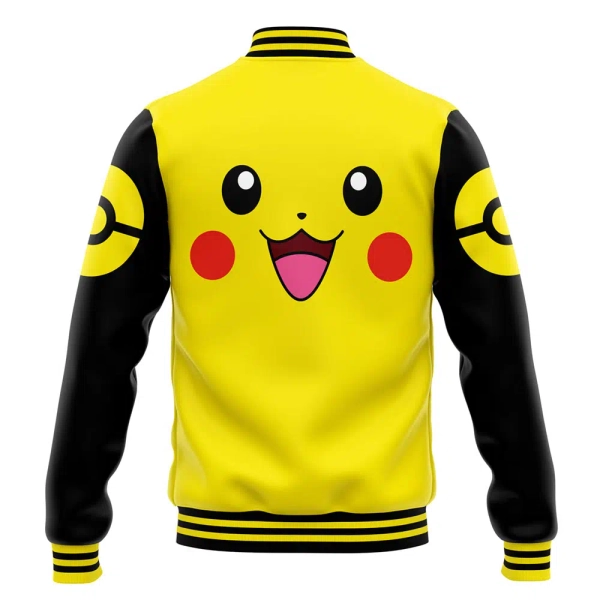 Pikachu Face Pokemon Varsity Jacket