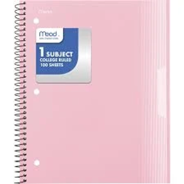 Mead College Ruled 1 Subject Spiral Notebook