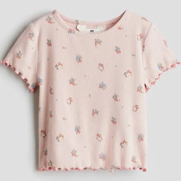 H&M Girls Ribbed Cotton Jersey Top