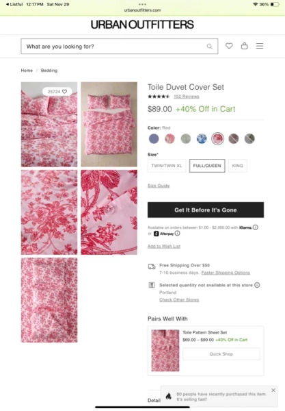 Toile Duvet Cover Set