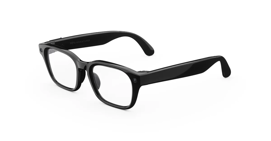Black Meta Adventurer AI Glasses - Clear Lenses