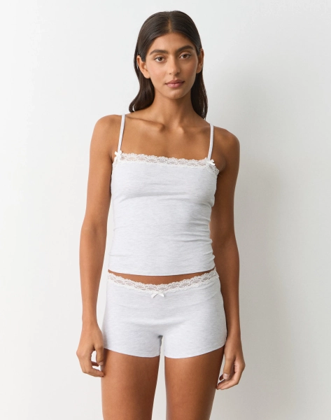 Lace Trim Bow Cami