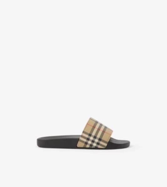 Check Slides in Archive beige - Men | Burberry® Official