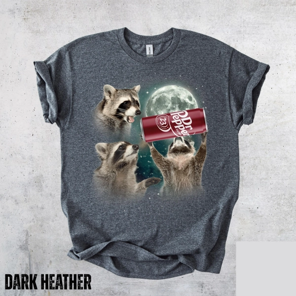 Cool Raccoon Graphic Tee, Fun Animal Lover Shirt, Dr Pepper Funny T-Shirt