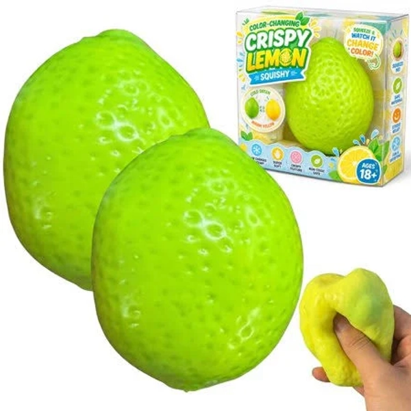 2027 New Crunchy Lemon Squishy, Color Changing Crispy Lemon Stress Ball for Adults, Size: 2.36
