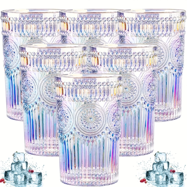  vintage rainbow drinking glasses set 6 2 colored - Temu