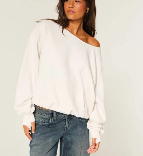 Women's Hollister Feel Good Easy Off-the-Shoulder Sweatshirt