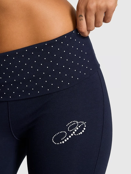 All-Day Cotton Foldover Flare Leggings