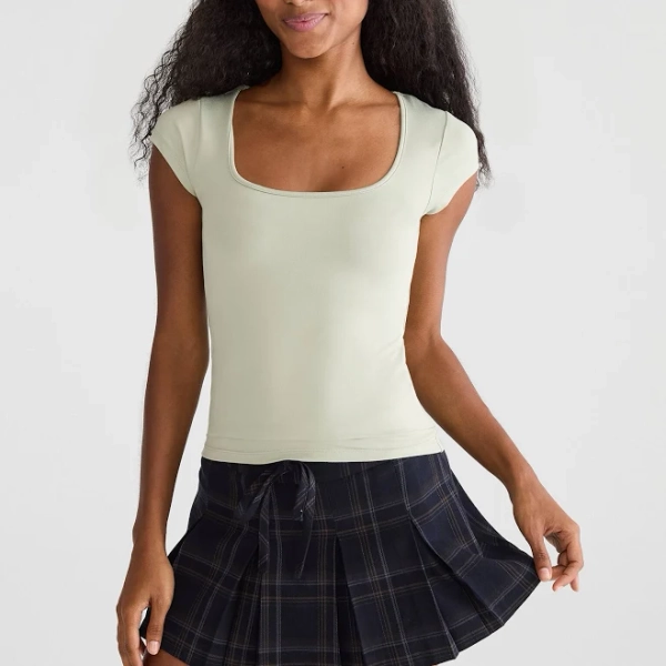 Aeropostale Women's Buttery Soft Square-Neck Tee