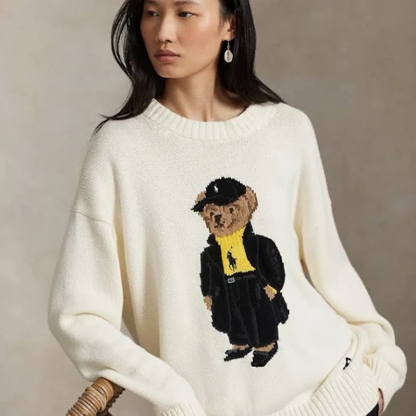 Polo Ralph Lauren Women's Polo Bear Cotton Crewneck Sweater
