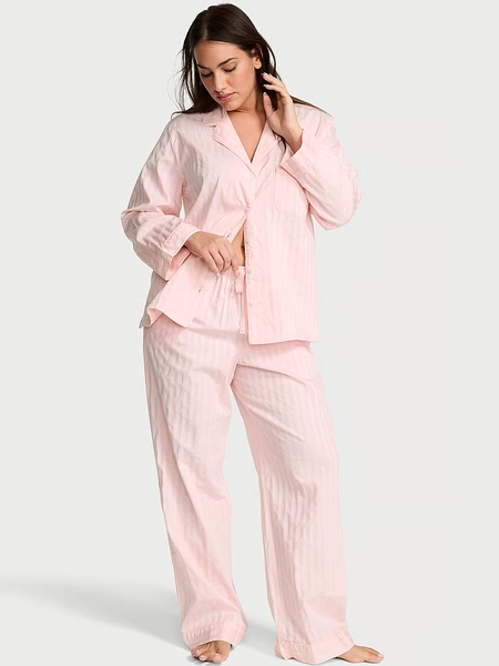 Heritage Cotton Shadow Stripe Long Pajama Set 