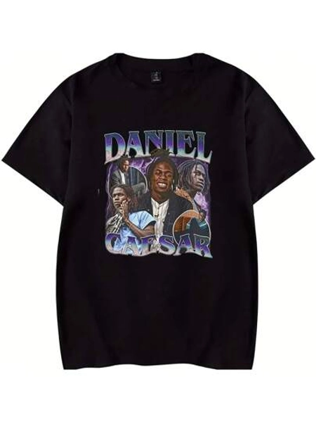 Daniel Caesar -Shirts Merch Women Clothes Casual Short Sleeve TopSuitable Summer Wear,Printed Pattern Short Sleeves,Ladies'tops,And Printed Short Sleeves. Printed Shirts, Ladies' Tops, Printed Short-Sleeve One-Piece Shirts