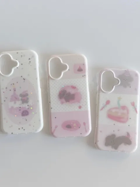Coquette Dreamy Cute Ribbons Bowknot Puppy Holographic Stars Case Collection 