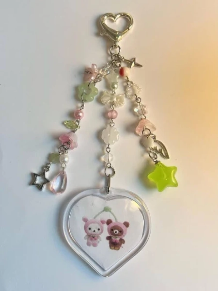 Rillakuma Themed Coquette Keychain