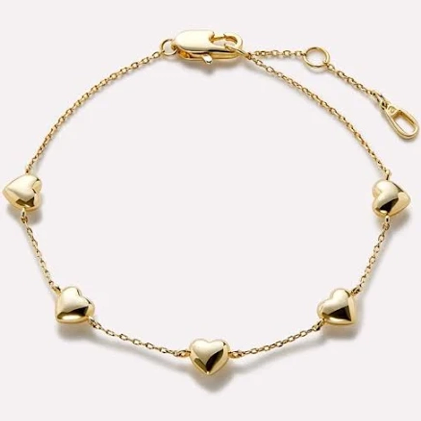 Ana Luisa Women's 14K Gold Plated Heart Bracelet with Pearl, Heart & Flower