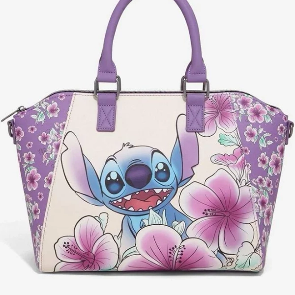 Loungefly Disney Stitch Flowers Satchel Bag