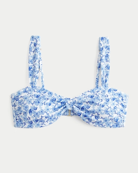 Ribbed Sweetheart Scoop Bikini Top