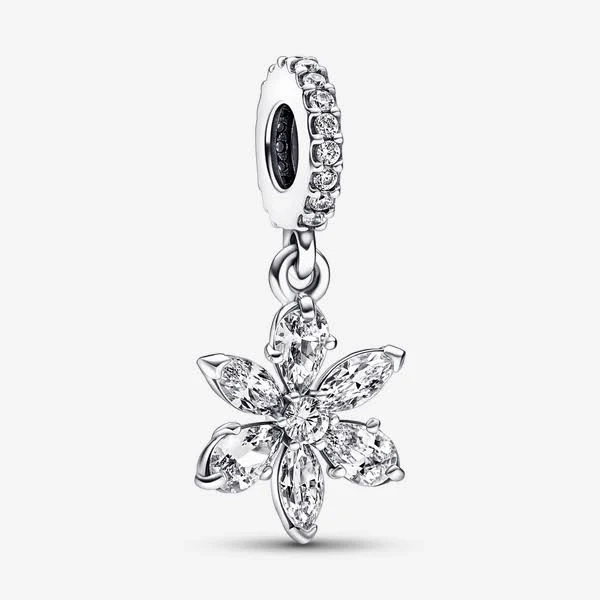 Pandora Sterling Silver Sparkling Herbarium Cluster Dangle Charm