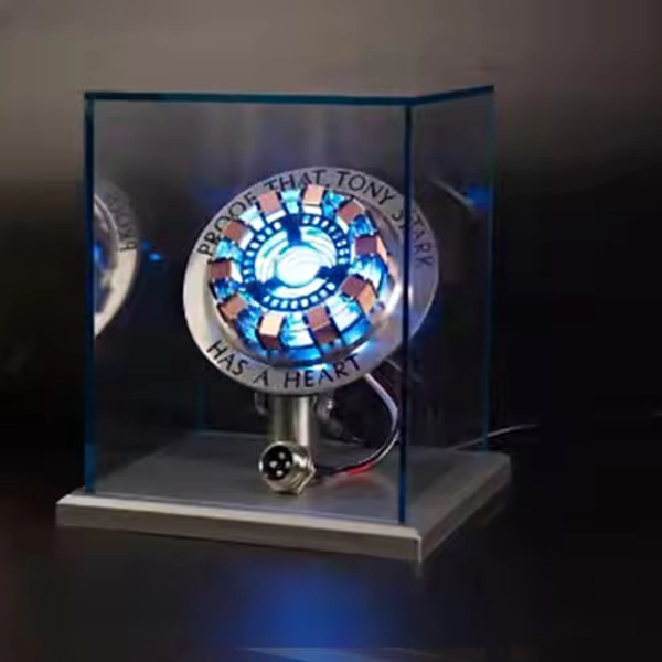 Arc Reactor 1:1 Ratio, Vibration Sensing, LED Light, with Display Case for Collections, USB Connection