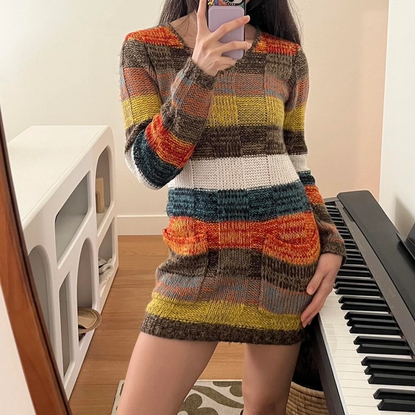 Y2K vintage knit sweater mini dress by ultraflirt....