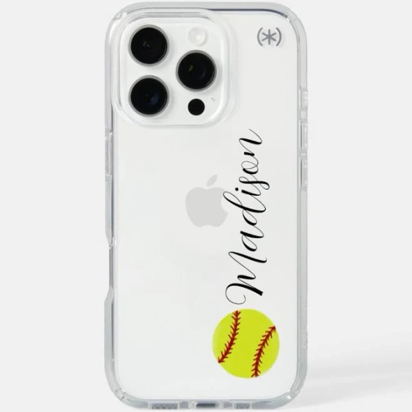 Cute Softball Personalized Name Speck iPhone Case