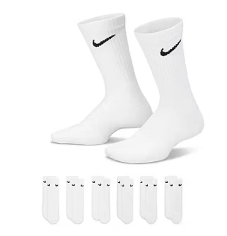 Nike Unisex 6 Pair Crew Socks