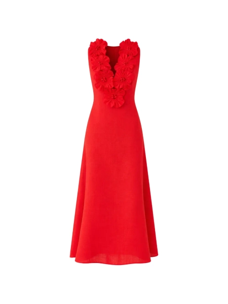 FARM Rio floral-appliqué dress | XS
