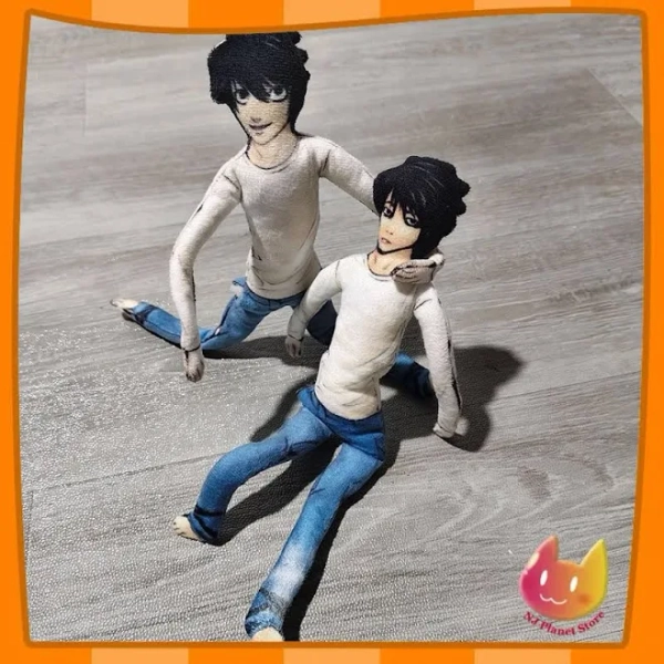 Anime Death Note L Lawliet Cosplay Doll Plush Stuffed Dolls Iron Wire Joint Flexible Fashion Room