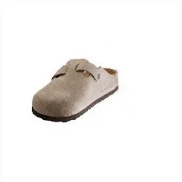 BIRKENSTOCK Boston Soft Footbed Suede Leather Taupe Clogs