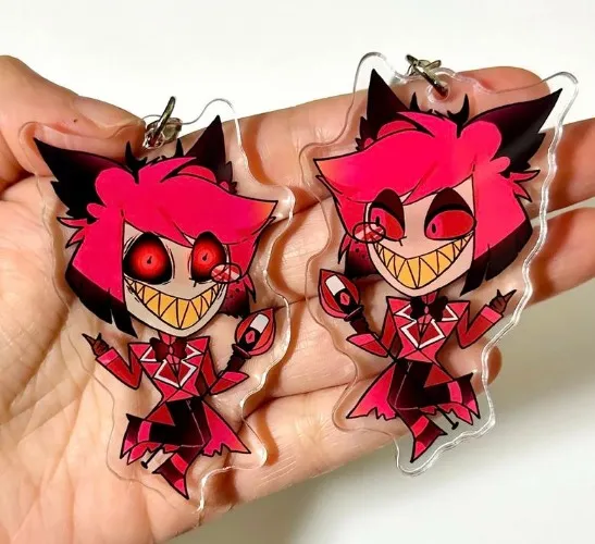 Hazbin Hotel charms keychains - Alastor, Vox, Angel Dust, Husk, Charlie, Vaggie, Adam, Lucifer, Niffty, Valentino, Lute, Sir Pentious