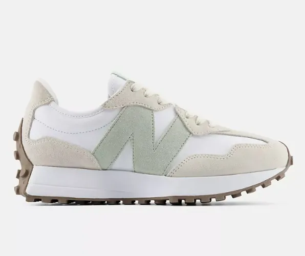 New Balance® 327 Women's Sneakers, Size: 8, Color: ANGORA with WHITE and SILVER MOSS