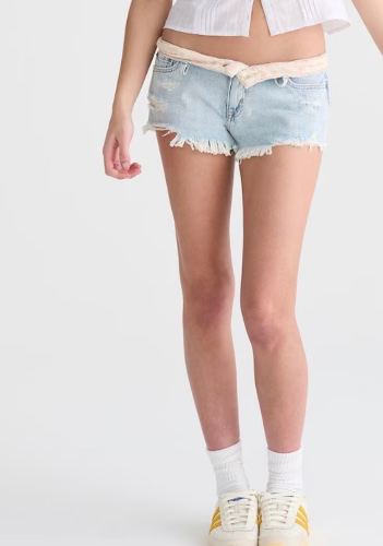 Vintage Low-Rise Denim Shorty Shorts