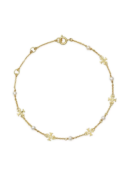 Kira 18K-Gold-Plated &amp; Cultured Pearl Bracelet