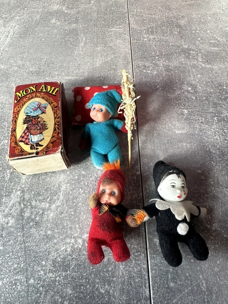 1970/80’s Vintage Baby beanie’s Match Box X3 