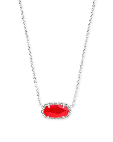 Elisa Silver Pendant Necklace in Ivory Mother-of-Pearl