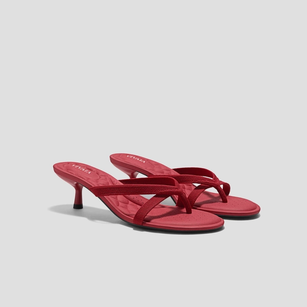 Round-Toe Kitten-Heel Sandals (Emeline) - US Size 5