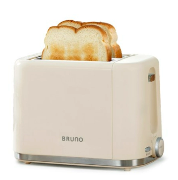 [BRUNO] Toaster Beige & White ● Includes Warming Rack ● Easy Bread Toast Cooker (TC-2104B) (TC-2104W) Pop Up Toaster