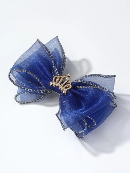 1pc Kids Bow-knot & Crown Decor Iron Alloy Hair Clip For Daily Life
