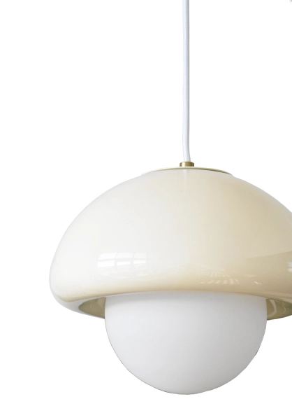 Suspension Pop champi, verre, vanille, E27