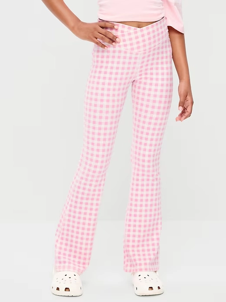 High-Waisted PowerChill Crossover Flared Leggings for Girls