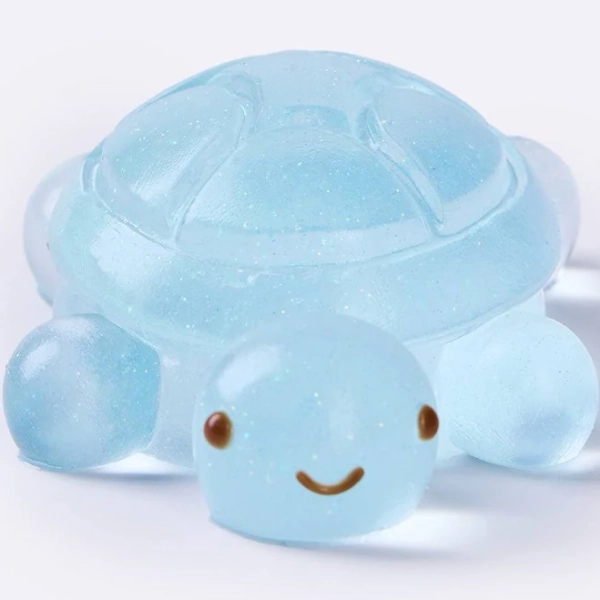 TABASQUISHY Glitter Transparent Blue Turtle Taba Squishy Squeeze Toys