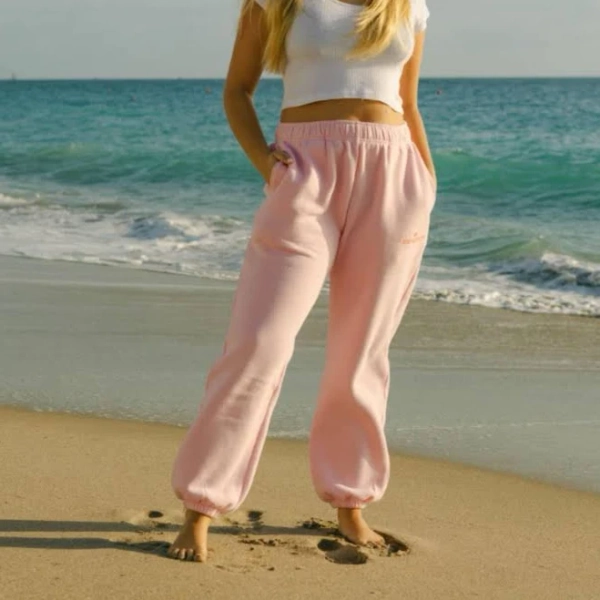 Pink Palm Puff Sweatpants