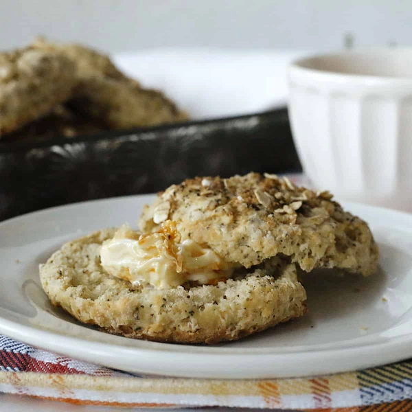 Oat Tea Biscuits with Orange Honey Butter