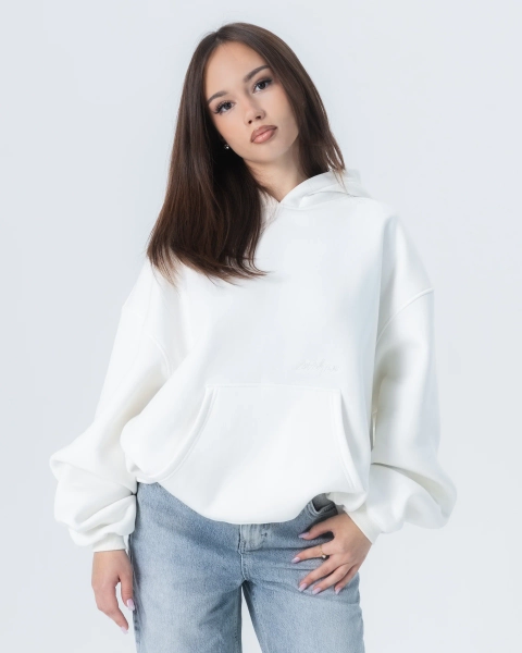 CRYSTALAND ESSENTIAL ECRU HOODIE - XS