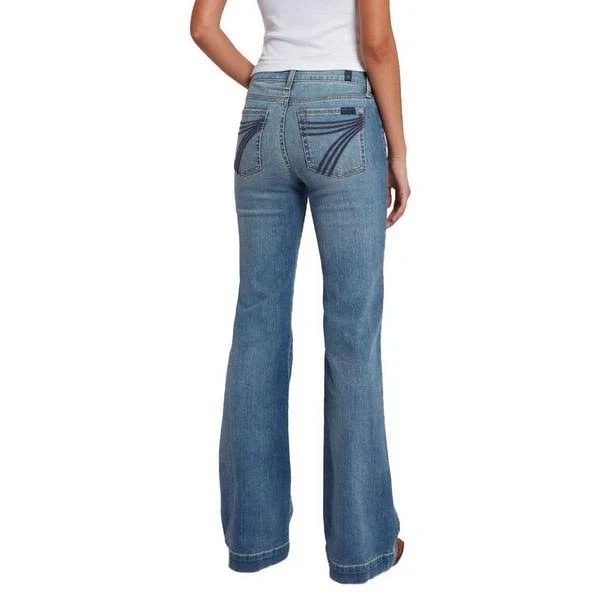 7 for All Mankind Women's Dojo Bootcut Distressed Jeans