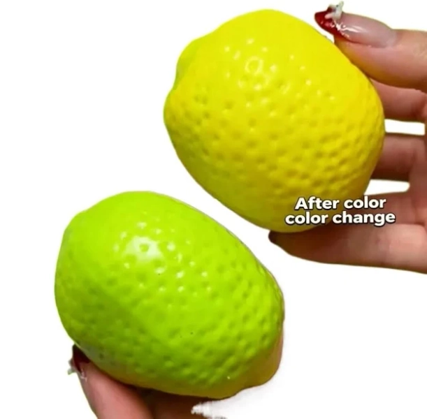 Crunchy Squishy Lemon Stress Ball Toy Crispy Handmade Color-Changing Lemon Squishy Fidget Ball ASMR