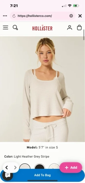 Gilly Hicks Always Cozy Waffle Long-Sleeve Scoop Top