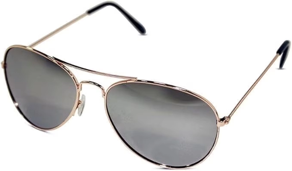 Neon Nation Kid Size Aviator Sunglasses with Silver Mirror Lens