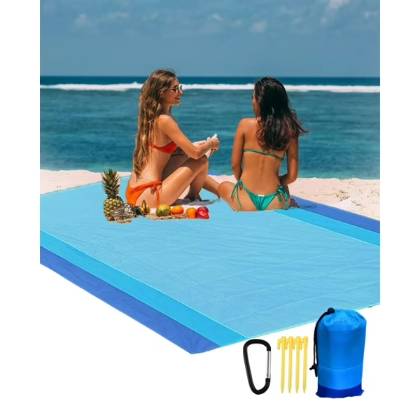 Beach Blanket Sandproof, Waterproof Large Camping Blanket 79" x 55" for 4-7 Adults,Compact Sand Free Mat Quick Drying, Lightweight & Durable for Beach Camping Hiking